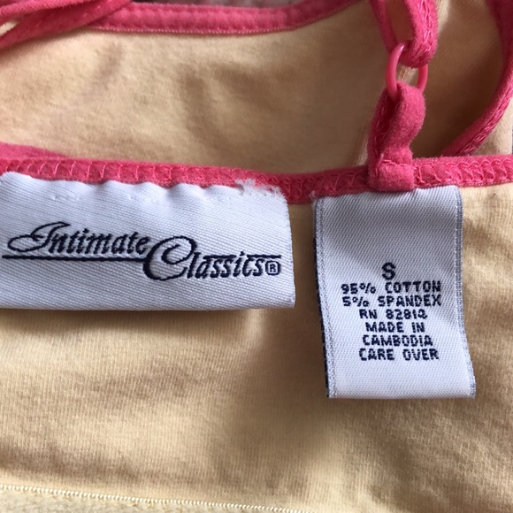 Intimate Classics Size SMALL yellow and pink striped spaghetti strap tank - Picture 5 of 7